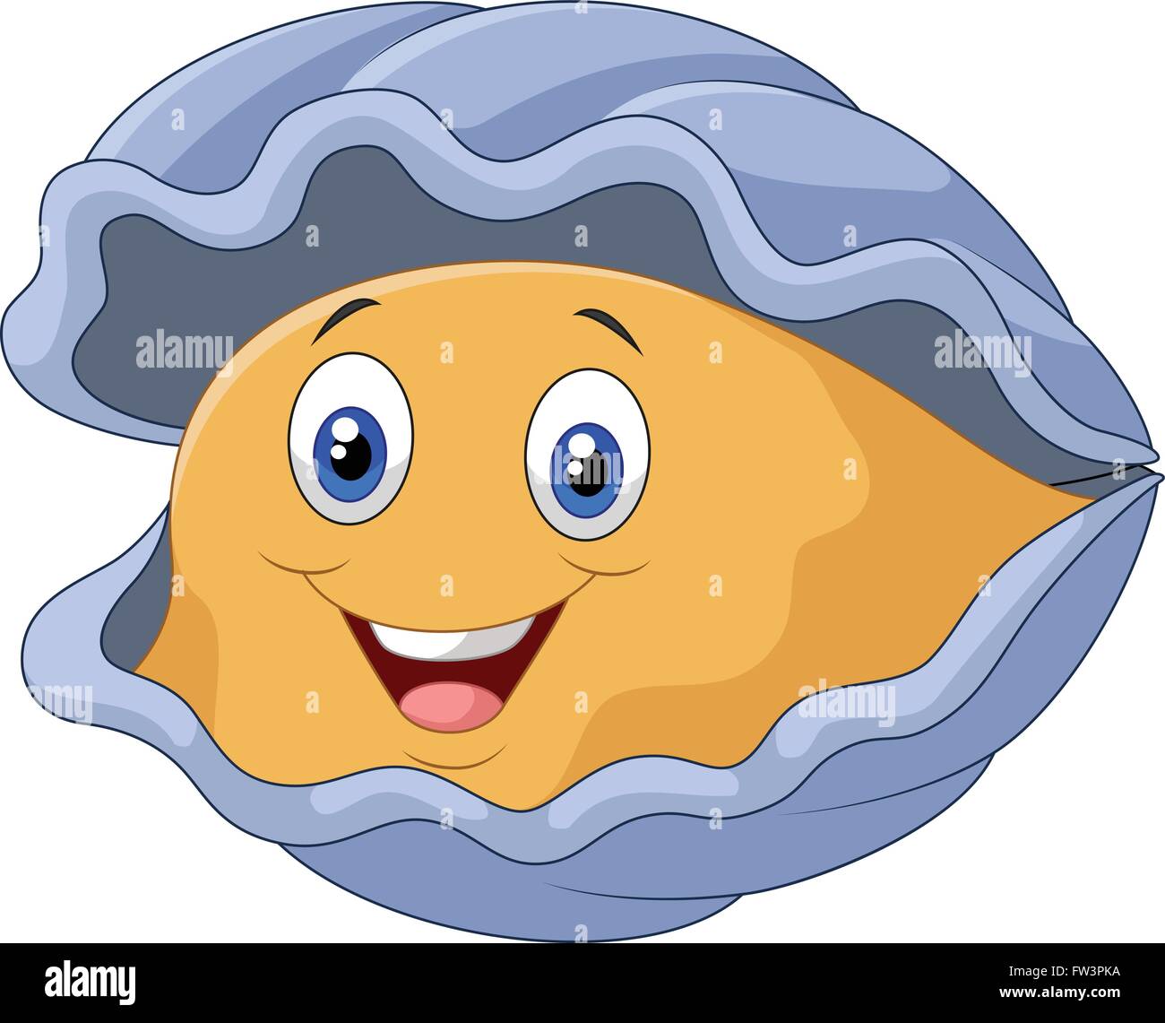 Cartoon happy oyster Illustrazione Vettoriale