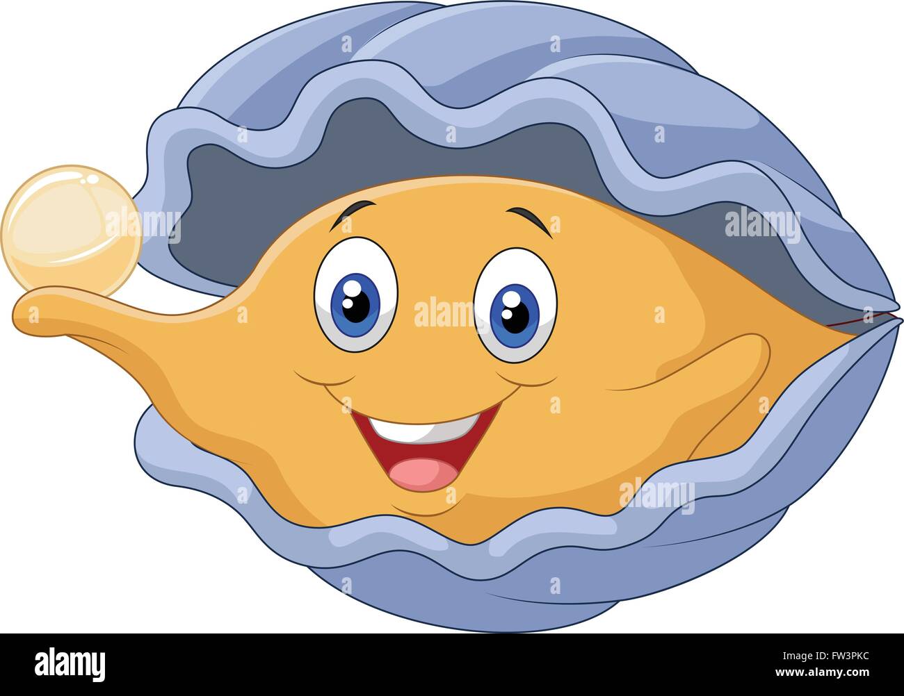 Cartoon oyster azienda perla Illustrazione Vettoriale