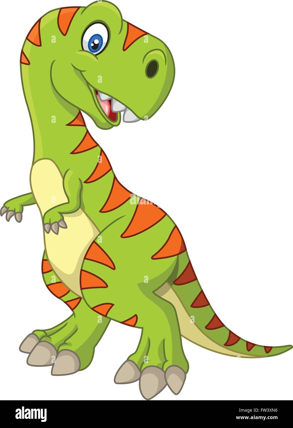 Cartoon felice dinosauro Illustrazione Vettoriale