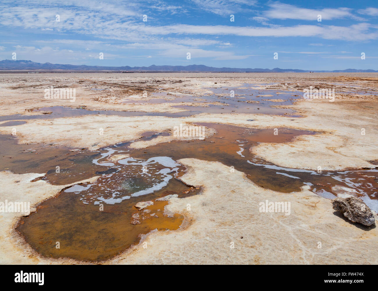 Piscine di acqua salata e la Bolivia Foto Stock