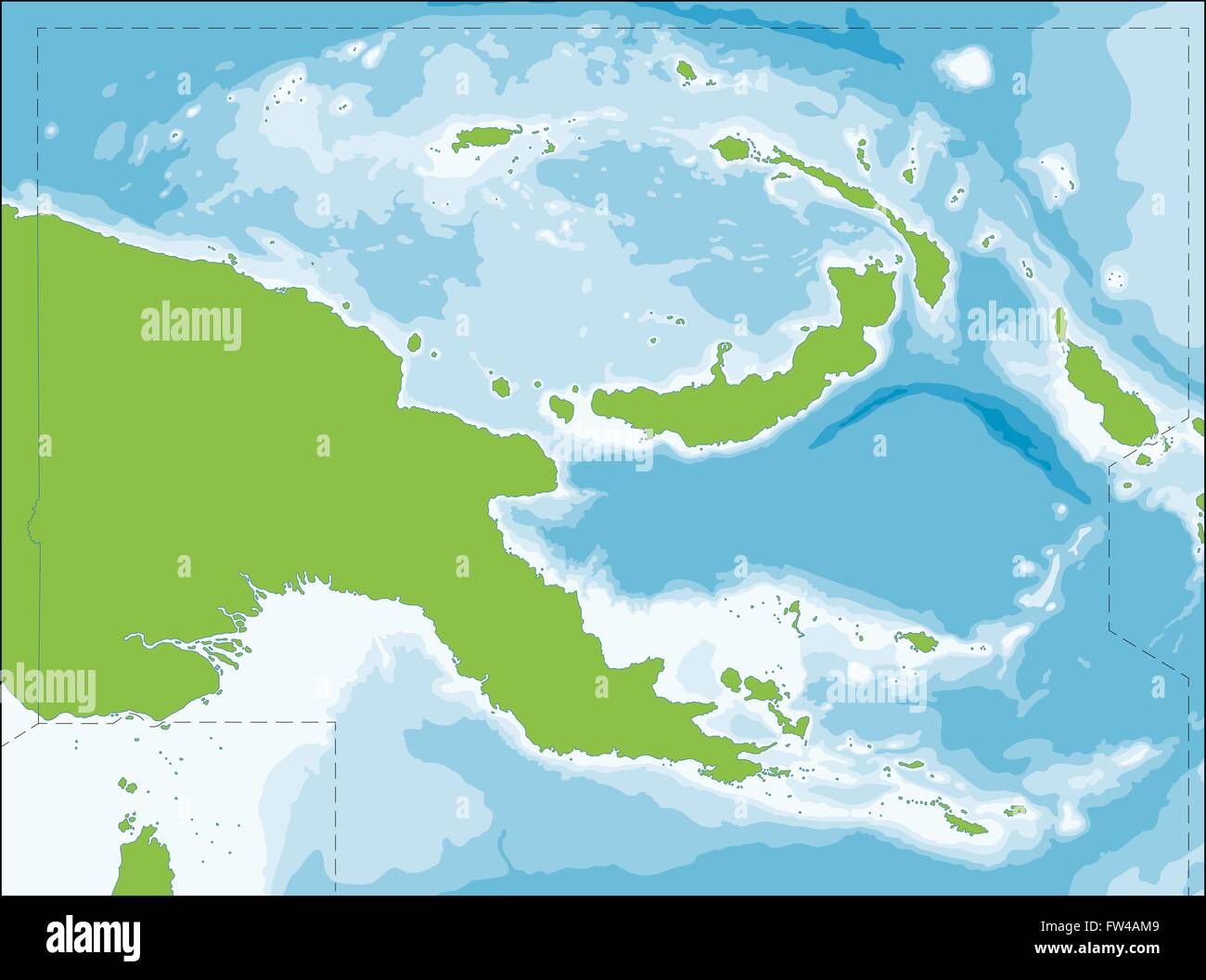 Papua Nuova Guinea mappa Illustrazione Vettoriale