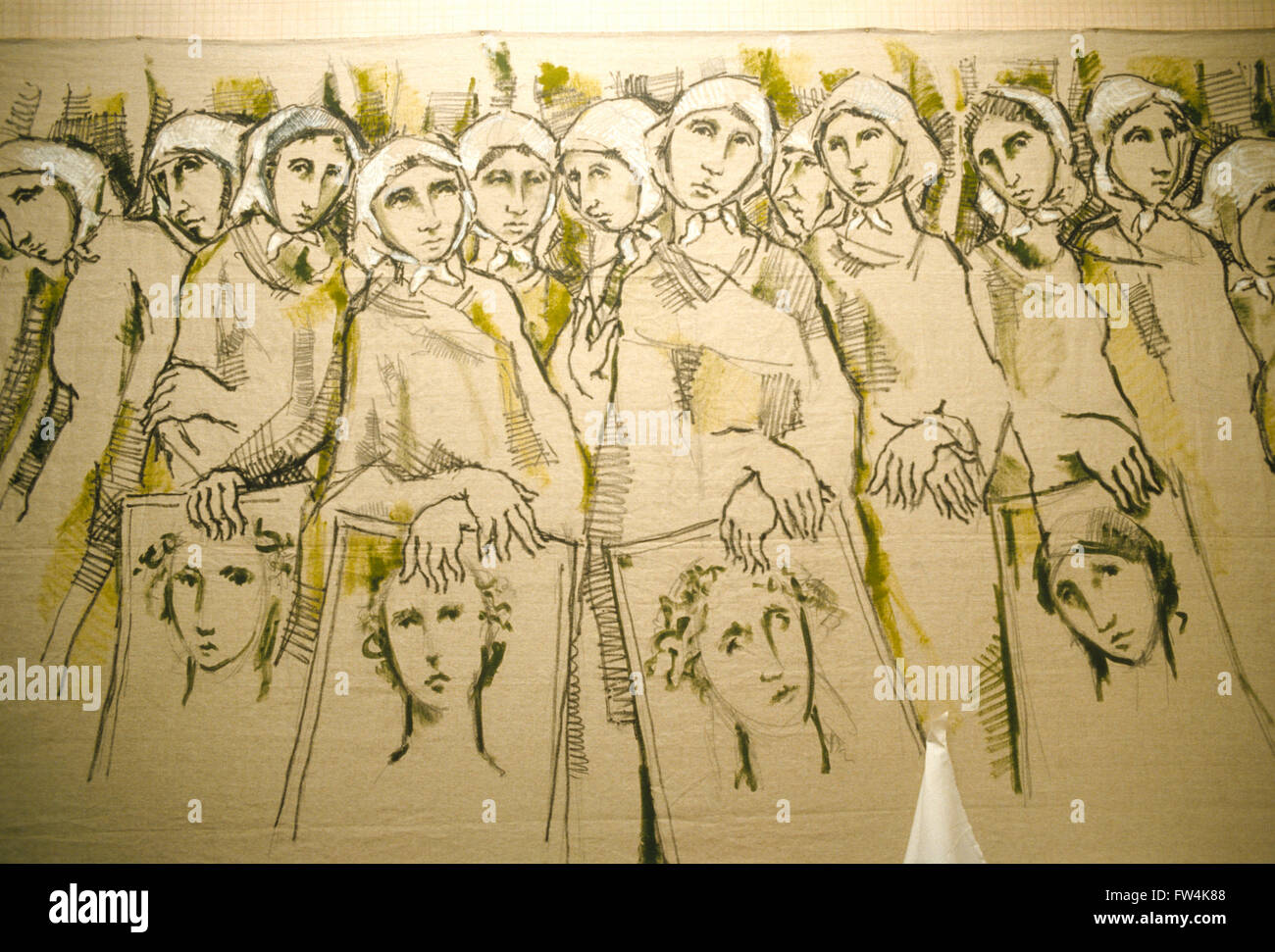 Illustrazione raffigurante le madri degli scomparsi in Buenos Aires. Foto Stock