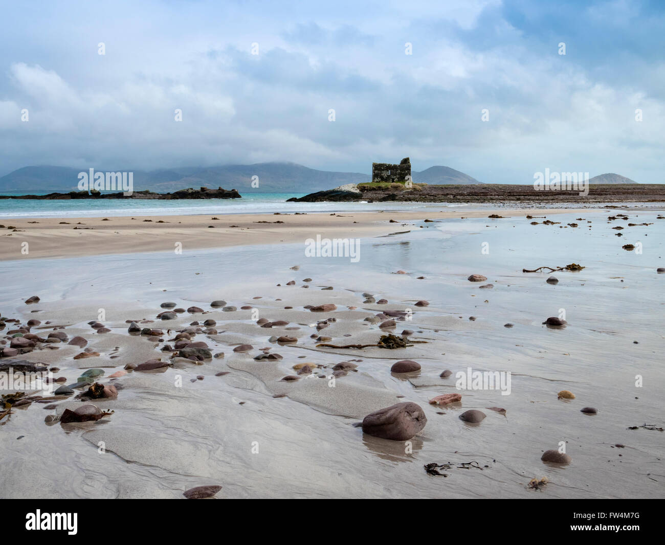 Ballinskelligs Beach, Kerry, Repubblica di Irlanda. Foto Stock