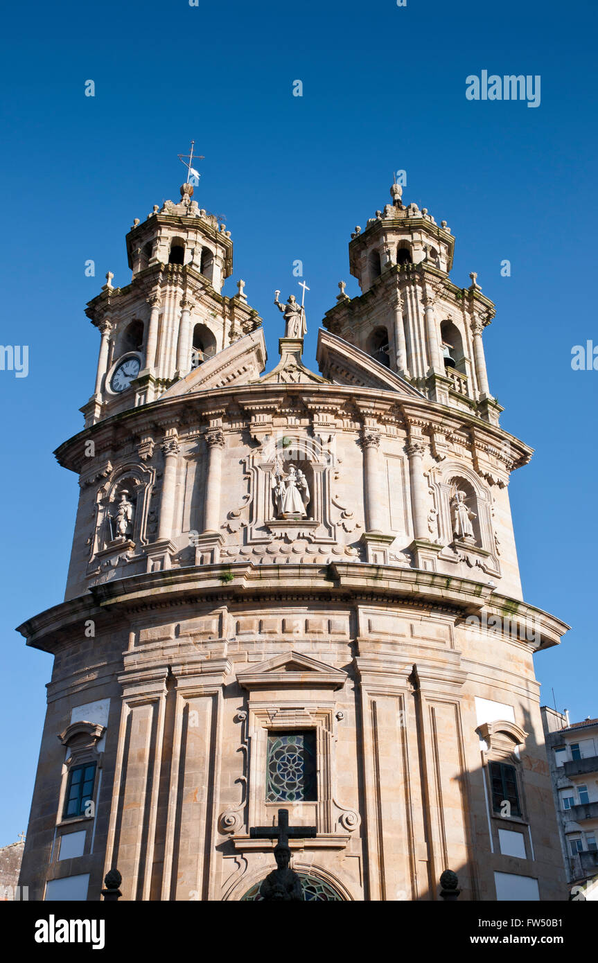 Dettaglio del la Peregrina Chiesa. Si tratta di uno dei luoghi più emblematici della città di Pontevedra, Galizia, Spagna Foto Stock