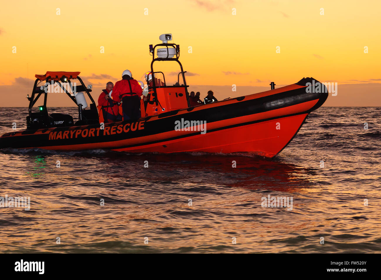 Maryport costiera di salvataggio scialuppa di salvataggio, Maryport, Cumbria Foto Stock