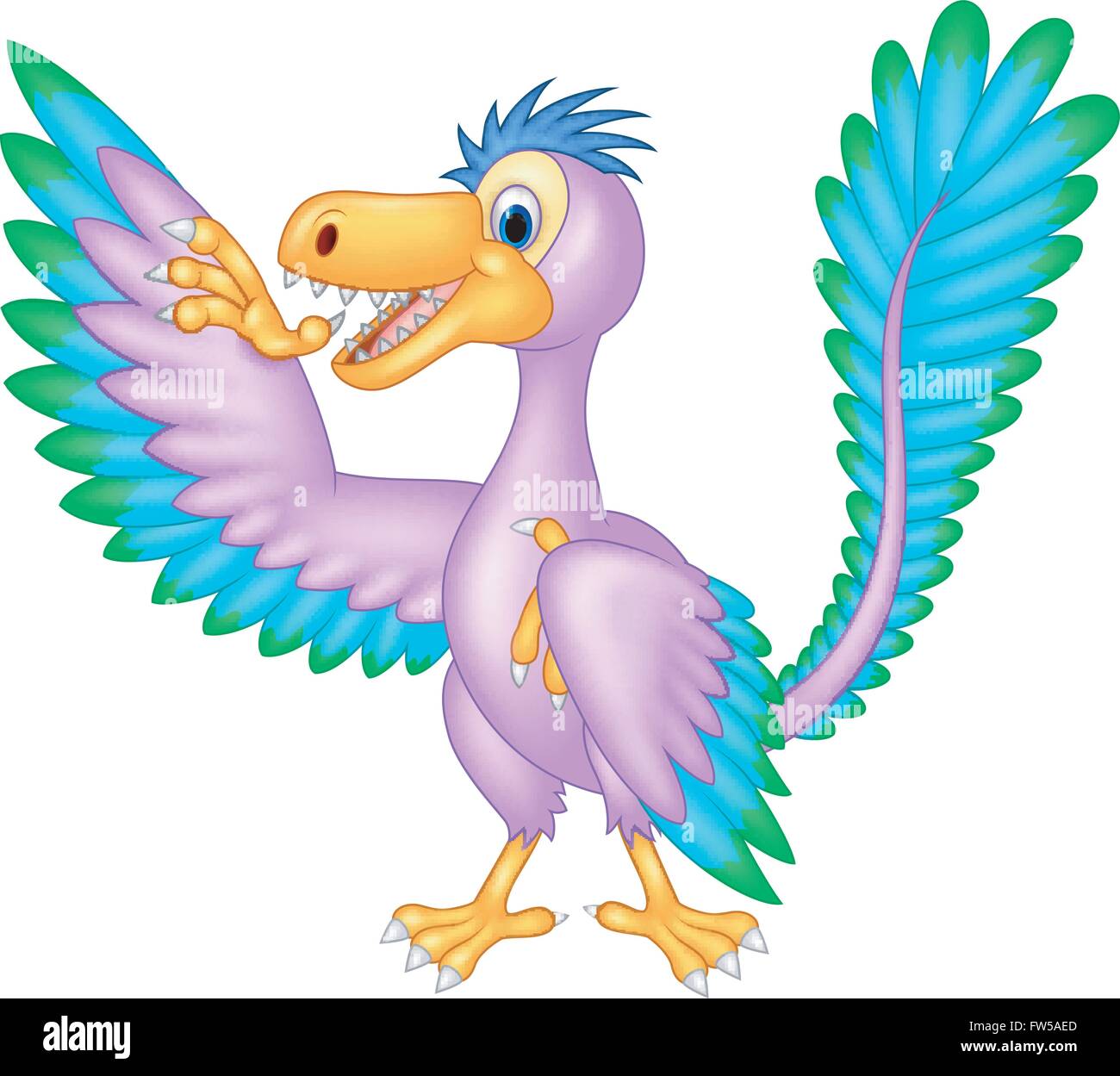 Cartoon archaeopteryx sventolando Illustrazione Vettoriale