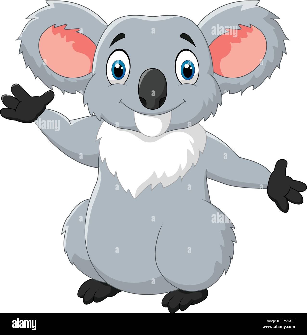 Happy cartoon koala agitando la mano Illustrazione Vettoriale