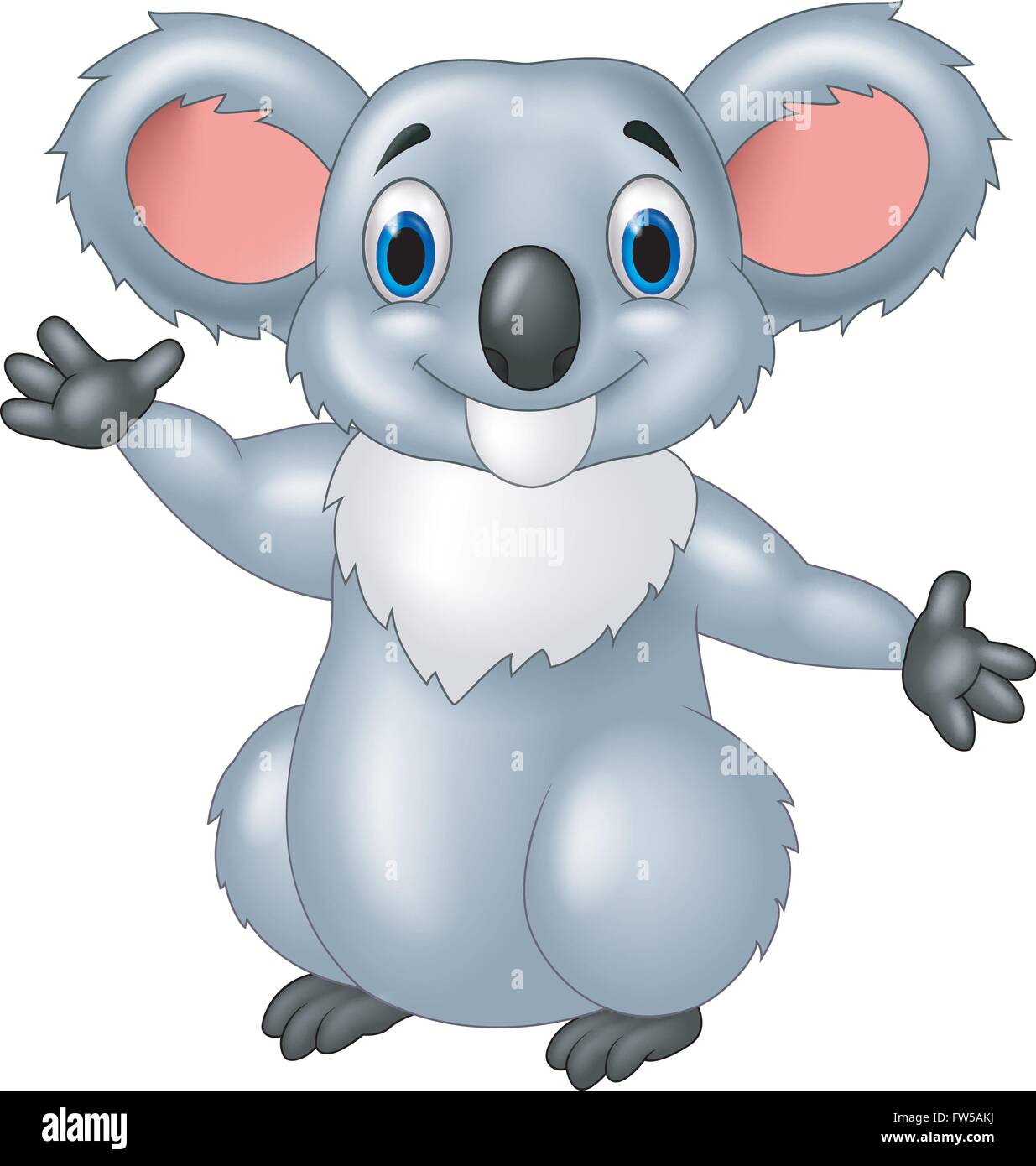 Happy cartoon koala agitando la mano Illustrazione Vettoriale