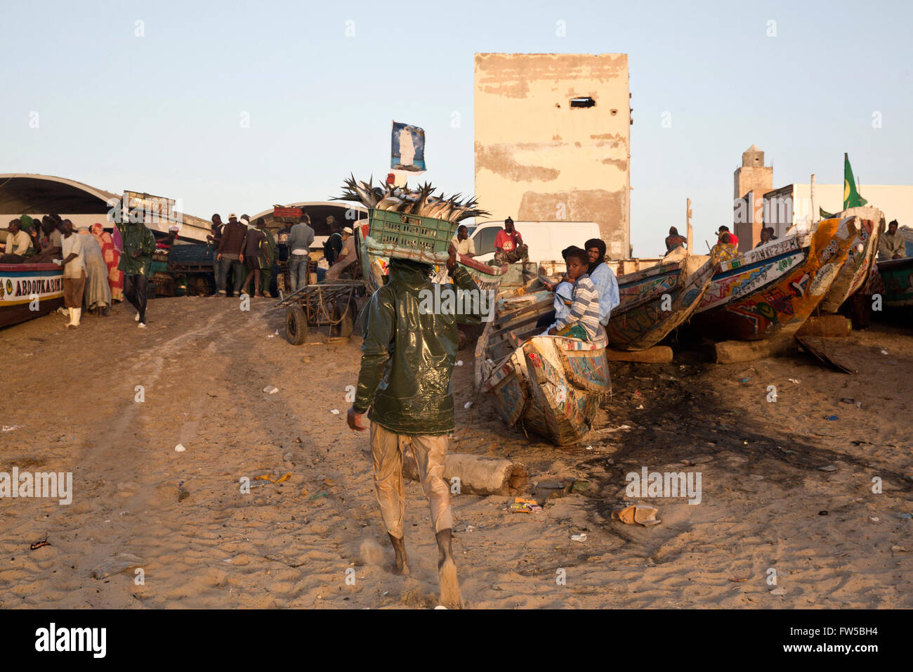 Spiaggia dei Pescatori, Nouakchott, Mauritania Foto Stock