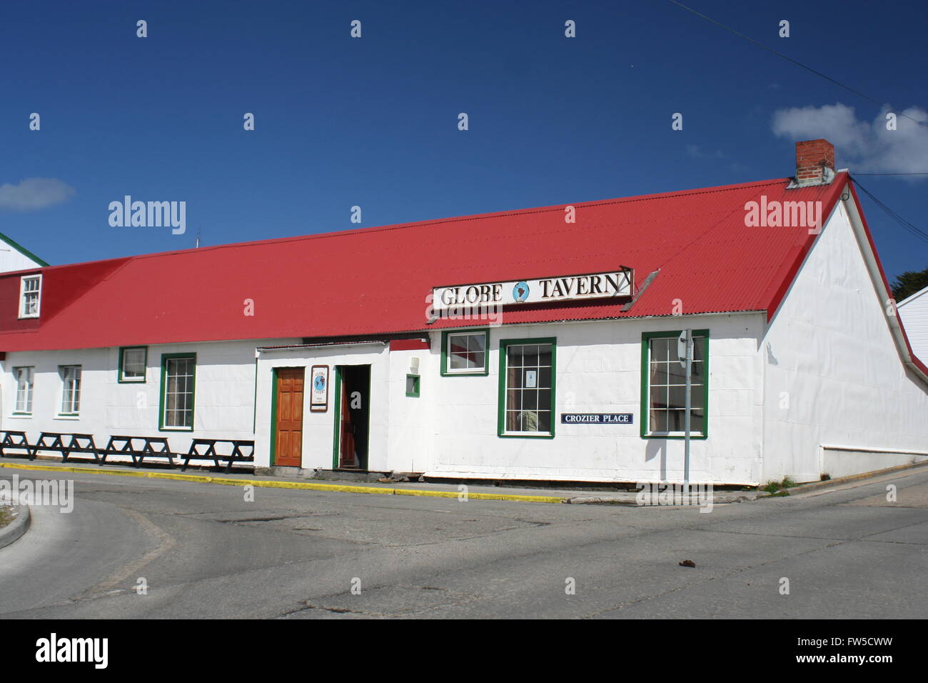 Taverna del globo, Stanley, Isole Falkland Foto Stock