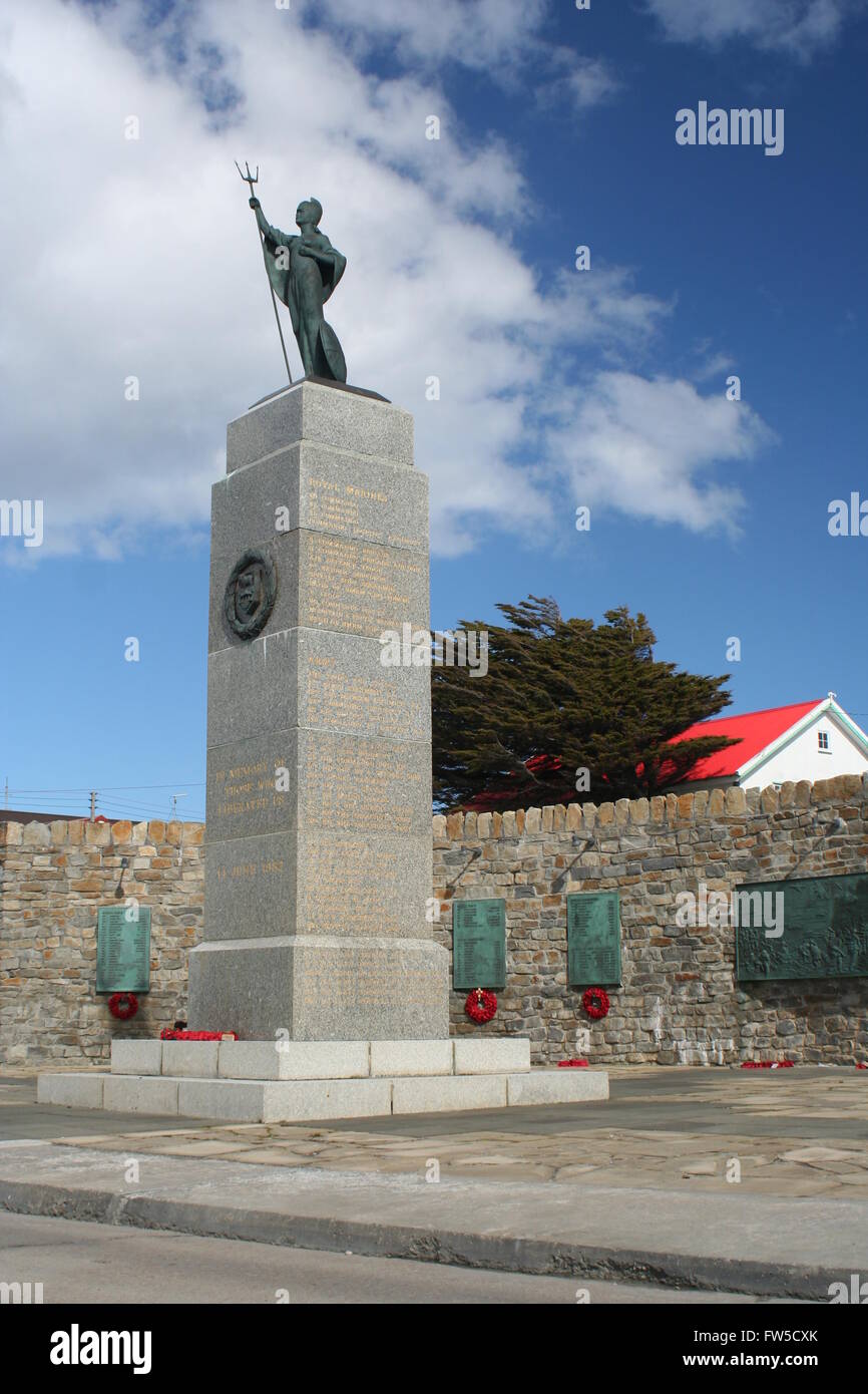 Isole Falkland War Memorial Isole Falkland British Overseas Territorio Foto Stock