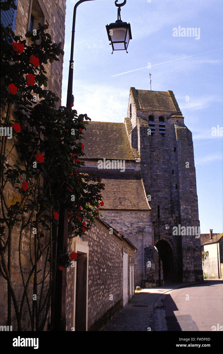 Chiesa di San Laurent vicino a Frederick Delius 's home, Grez-sur-Loing nei pressi di Fontainebleu. Compositore inglese (1862-1934). Foto Stock