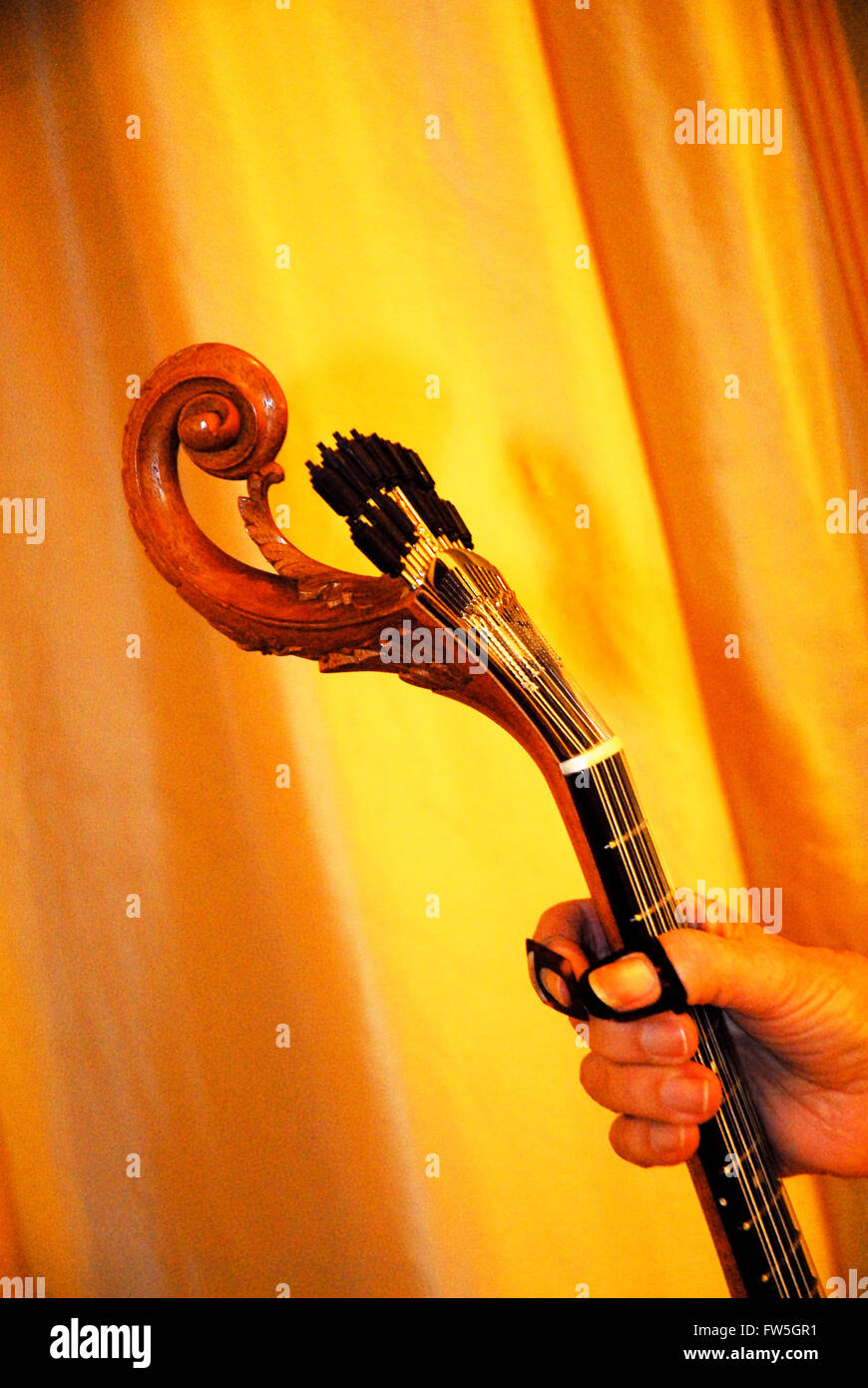 Chitarra portoghese Guitarra : scorri nota: 12 stringhe, il tipo di ventola piroli Foto Stock