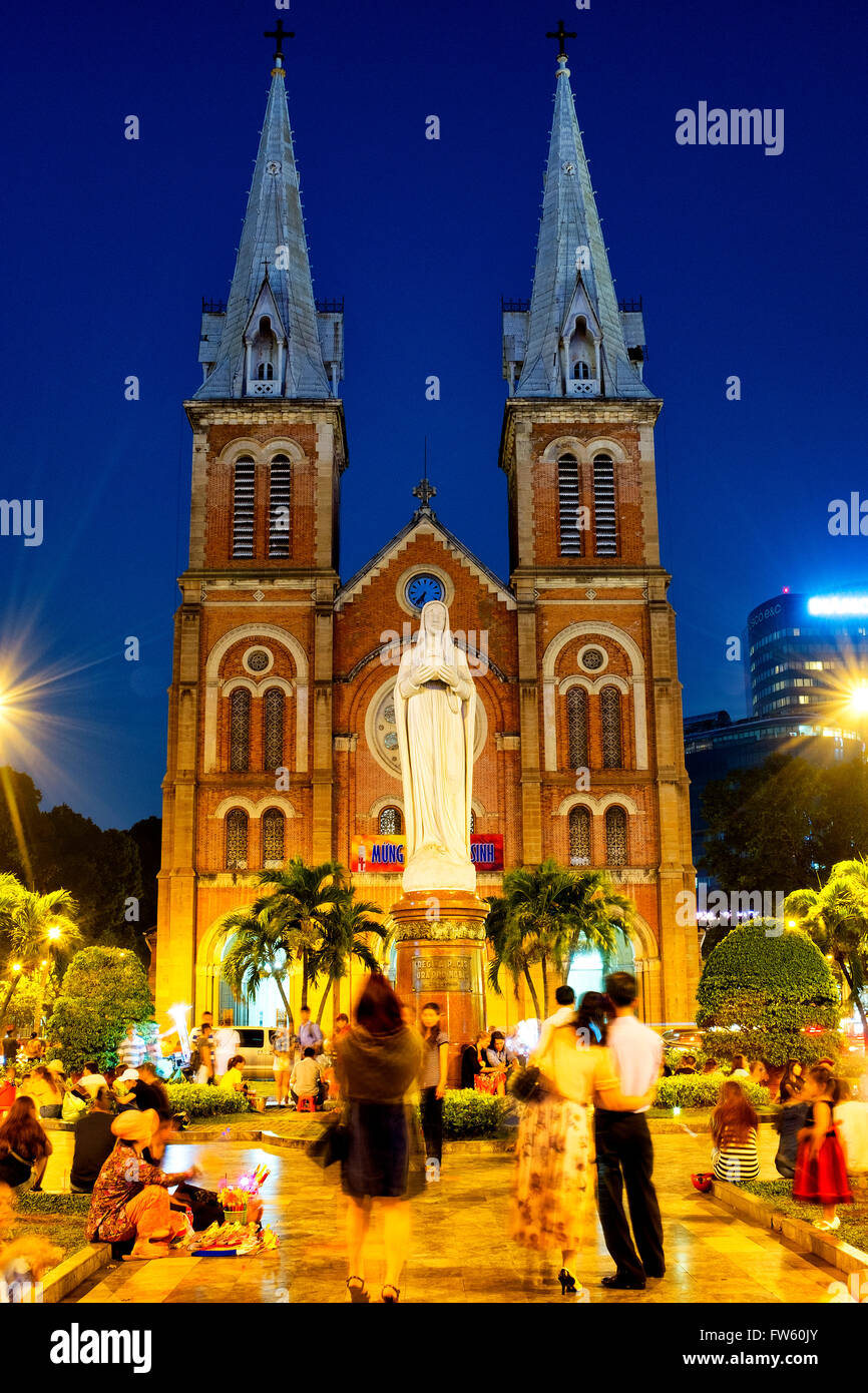 Basilica Cattedrale di Nostra Signora dell Immacolata Concezione, Ho Chi Minh City, Vietnam Foto Stock