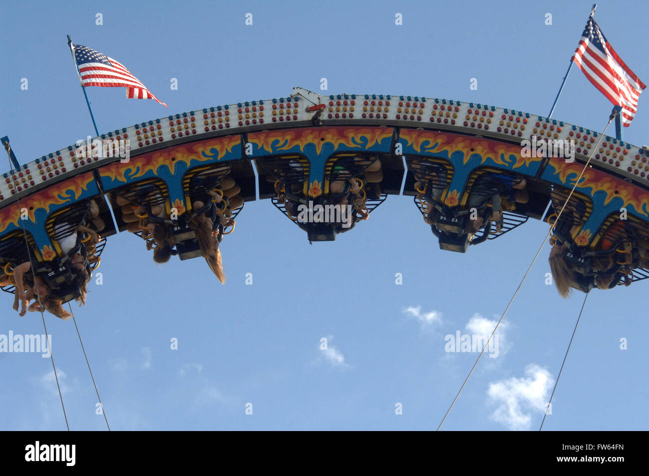 Sfidando la morte e capovolto a metà corsa a Dutchess County Fairgrounds Foto Stock