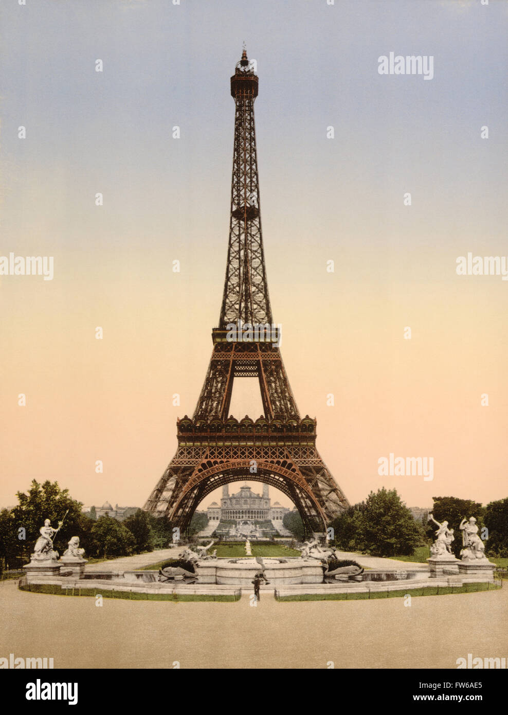 Torre Eiffel, Parigi, Francia, Photochrome Stampa, circa 1900 Foto Stock
