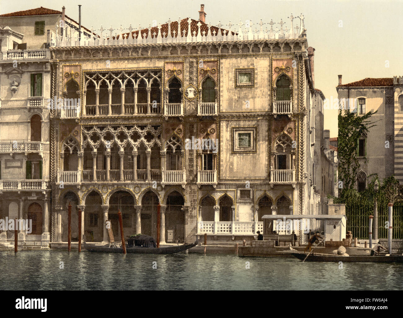 Casa Dorata, Grand Canal, Venezia, Italia, Photochrome Stampa, circa 1900 Foto Stock