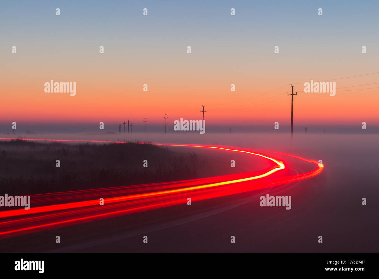 Auto sentieri di luce Foto Stock