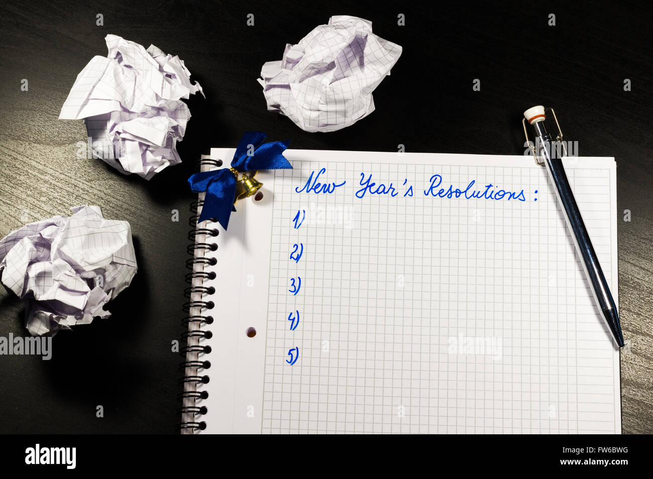 Nuovo Anno di risoluzione o di obiettivi Foto Stock