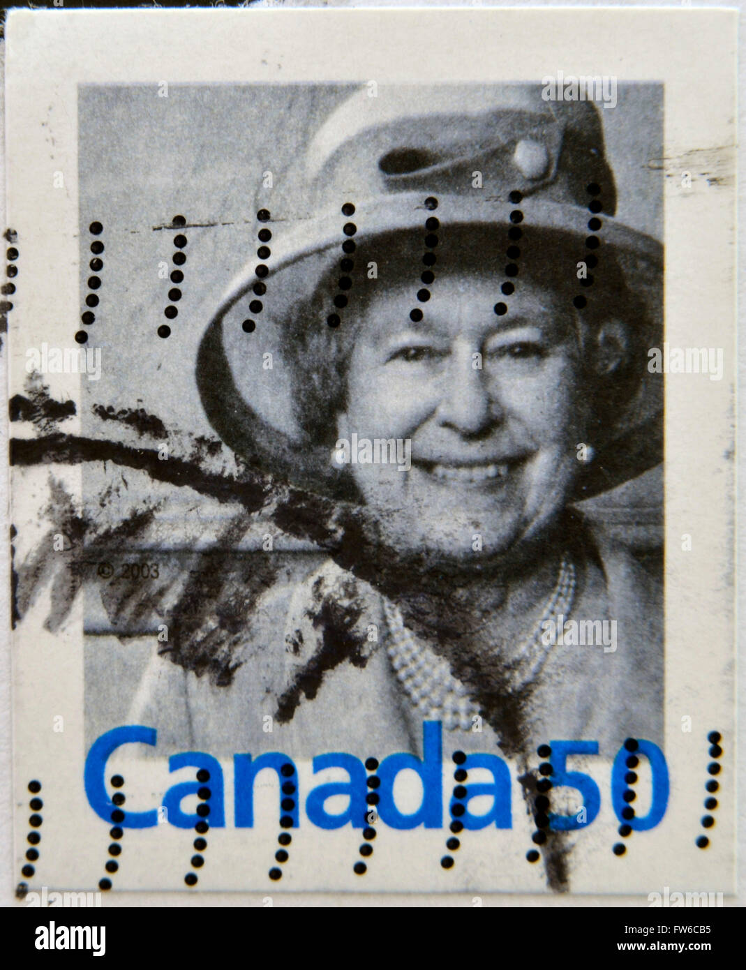 CANADA - circa 2003: un timbro stampato in Canada mostra la regina Elisabetta II, circa 2003 Foto Stock