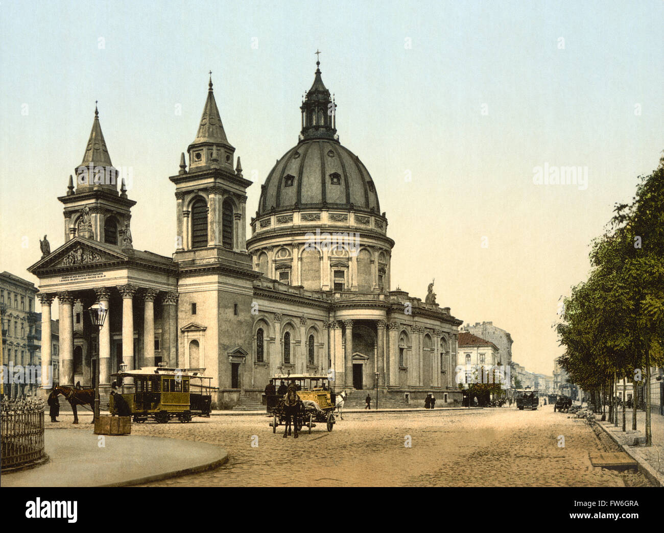 Sant Alessandro la chiesa di Varsavia, Polonia, Photochrome Stampa, circa 1900 Foto Stock