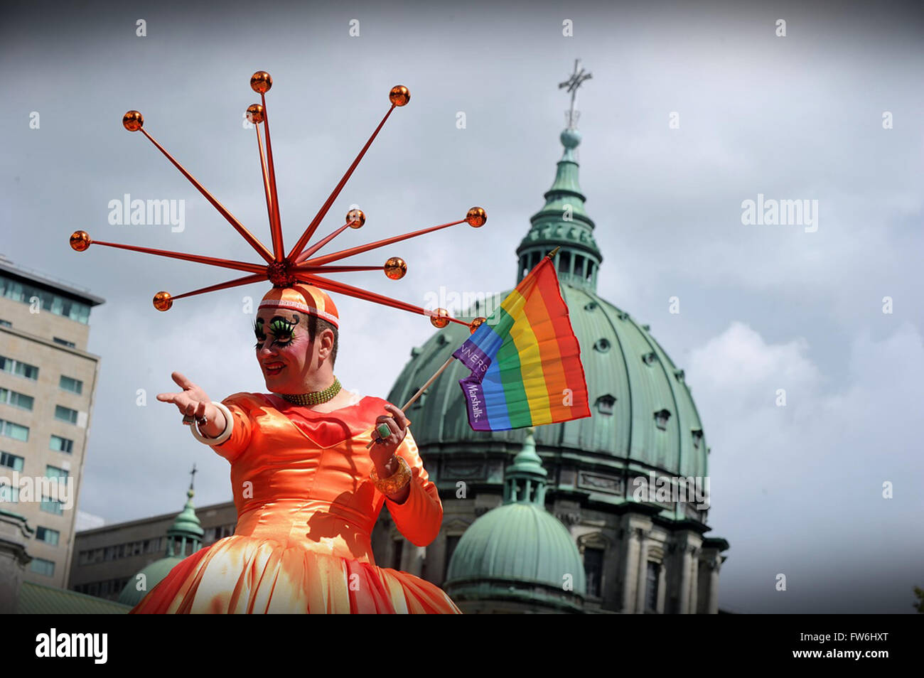 CANADA, Montréal QC ,Agosto 17, 2014 partecipanti marzo durante un Gay Pride Parade di Montreal, il 17 agosto 2014. Foto : KADRI Mohamed / agenzia imagespic Foto Stock