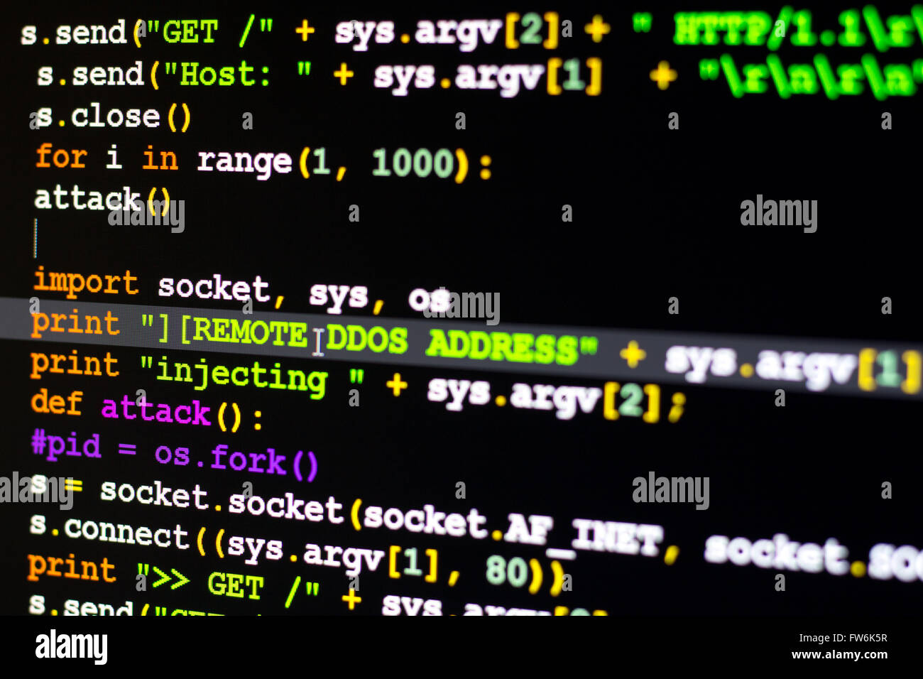 Attacco DDOS concept Foto Stock