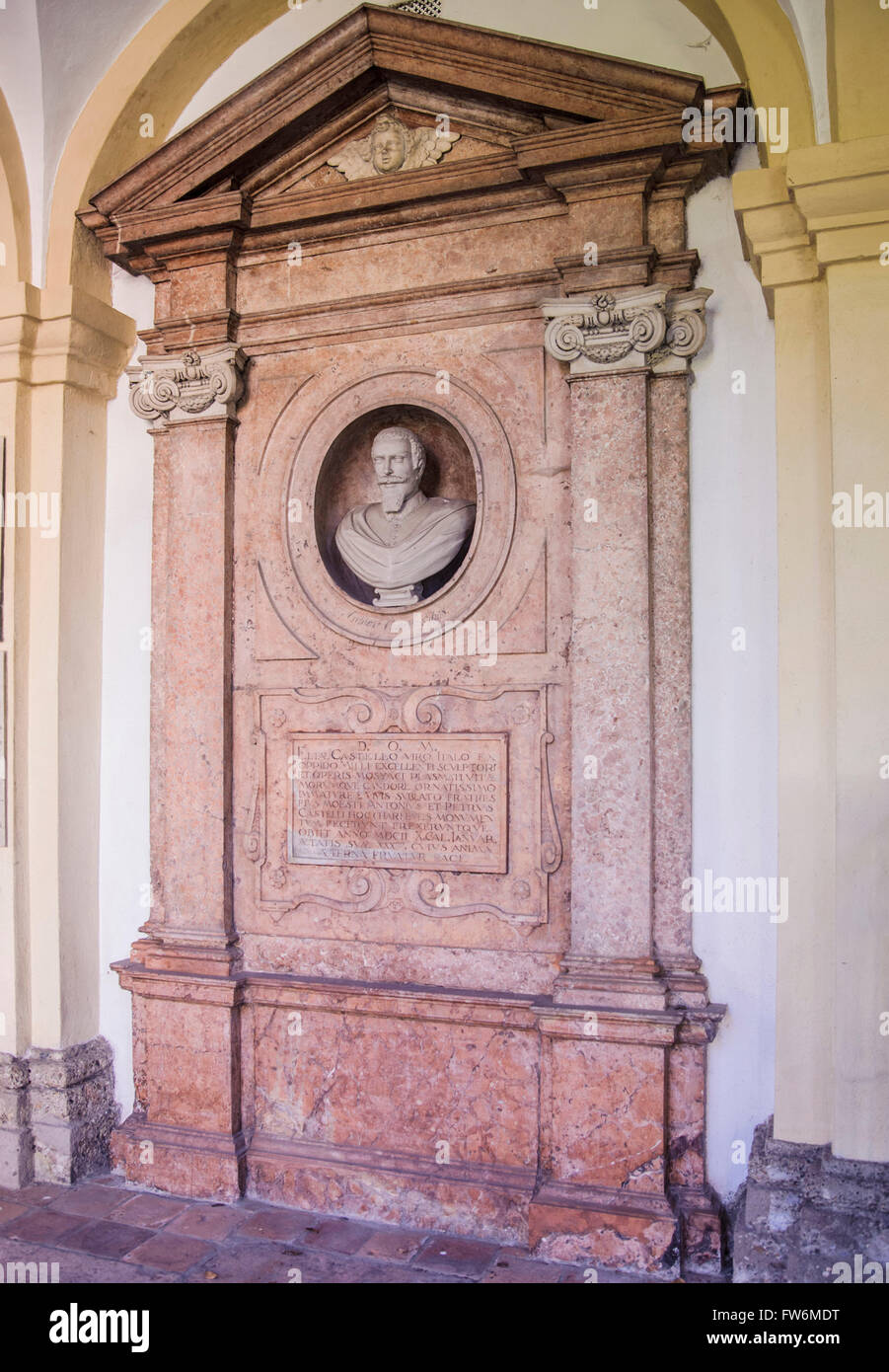 Elia Castello gravi, St SebastianÕs cantiere della chiesa di Salisburgo, Sebastianfriedhof. Elia Castello, 1597-1603. Scultore Italiano e Foto Stock