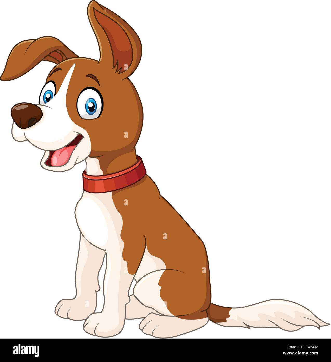 Cartoon dog sitter isolati su sfondo bianco Illustrazione Vettoriale