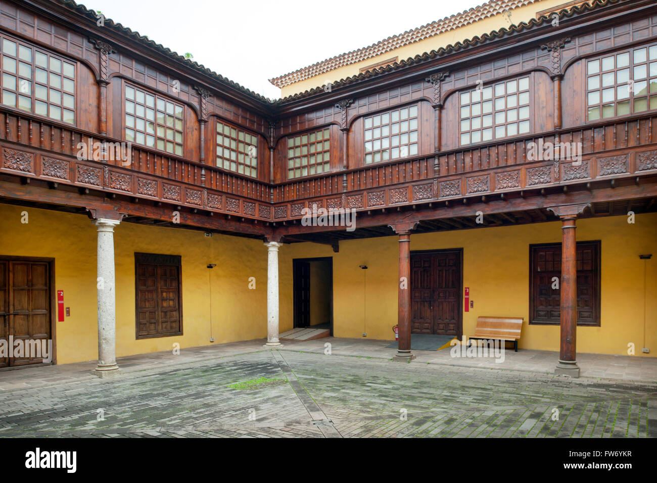 Spanien, Teneriffa, San Christobal de La Laguna, Calle San Augustin, Casa Lercaro, beherbergt heute das Museo de Historia de dieci Foto Stock