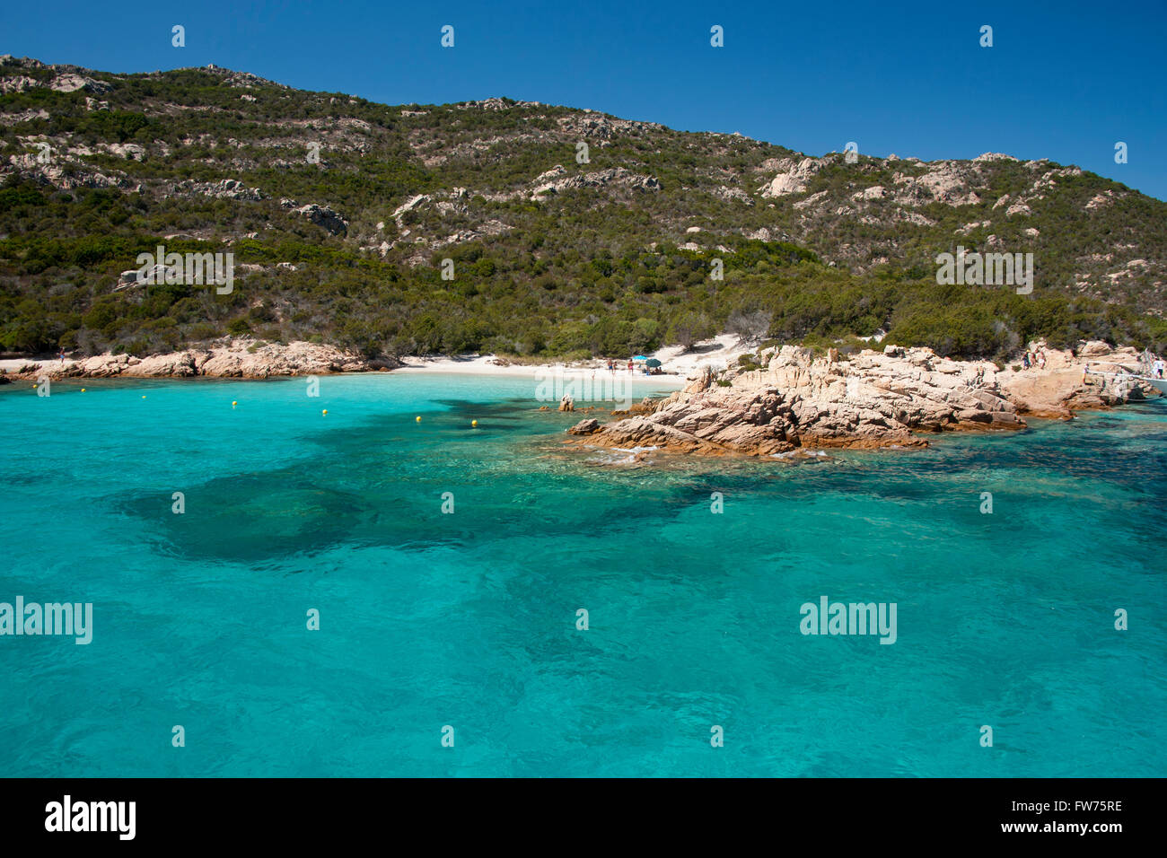 La costa di Spargi, isola dell'Arcipelago di La Maddalena in Sardegna, Italia Foto Stock
