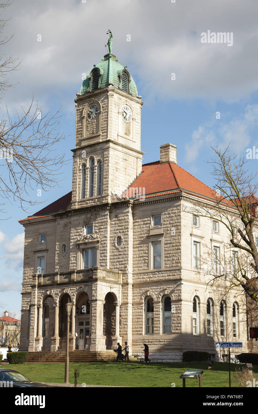 Rockingham County Circuit Court House, Court Square, Harrisonburg, Shenandoah Valley, Virginia, Stati Uniti d'America. Foto Stock