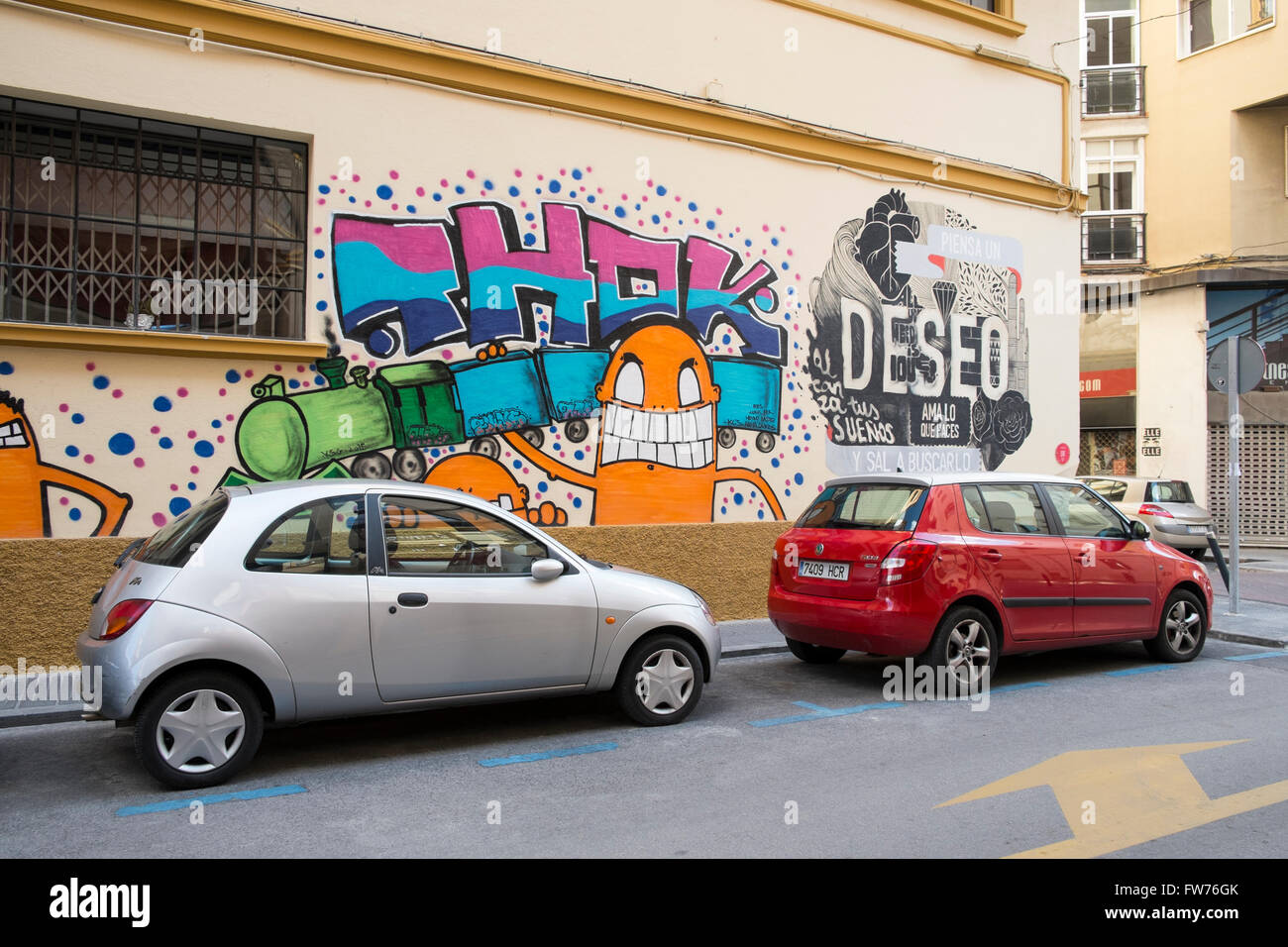 Málaga Soho, art district. Malaga (Spagna) Foto Stock