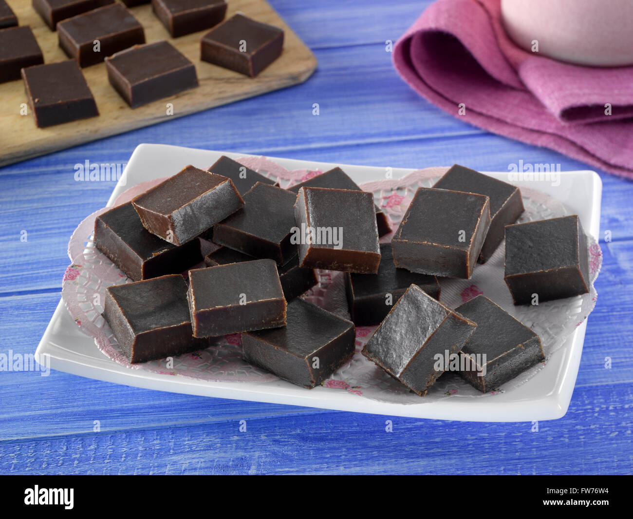 Caramelle di cioccolato fondente Foto Stock