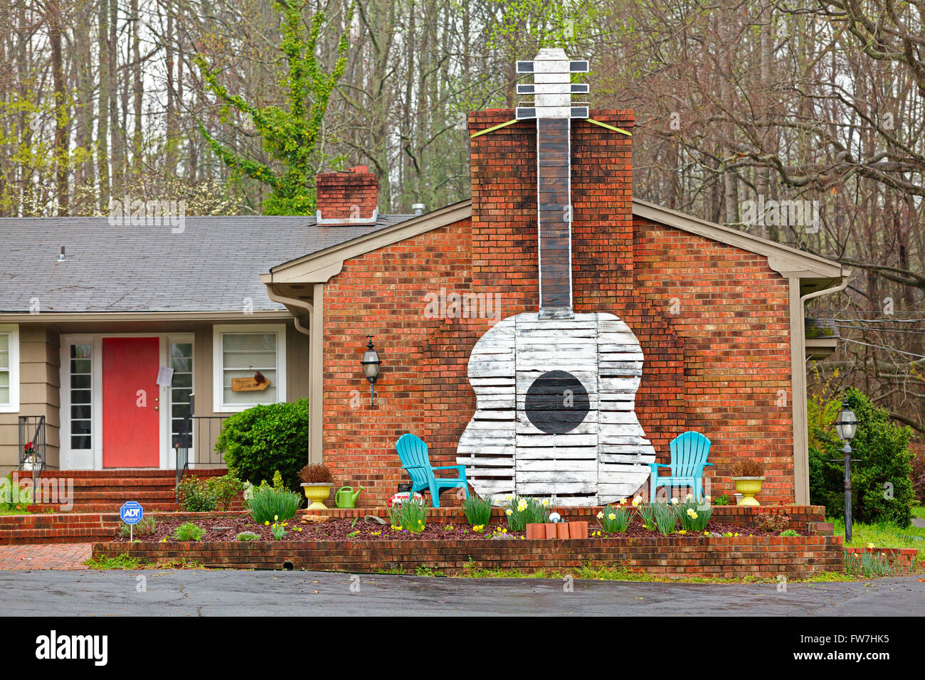 La casa di un insegnante di musica, Greensboro, Nord Carolina, Stati Uniti d'America. Foto Stock