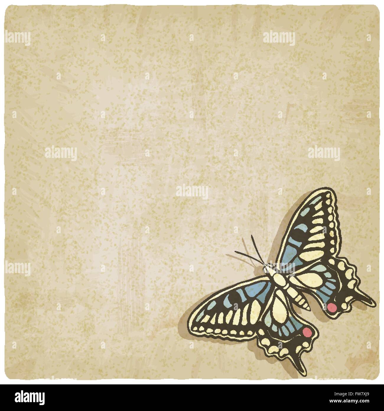 Butterfly machaon vecchio sfondo - illustrazione vettoriale EPS. 10 Illustrazione Vettoriale