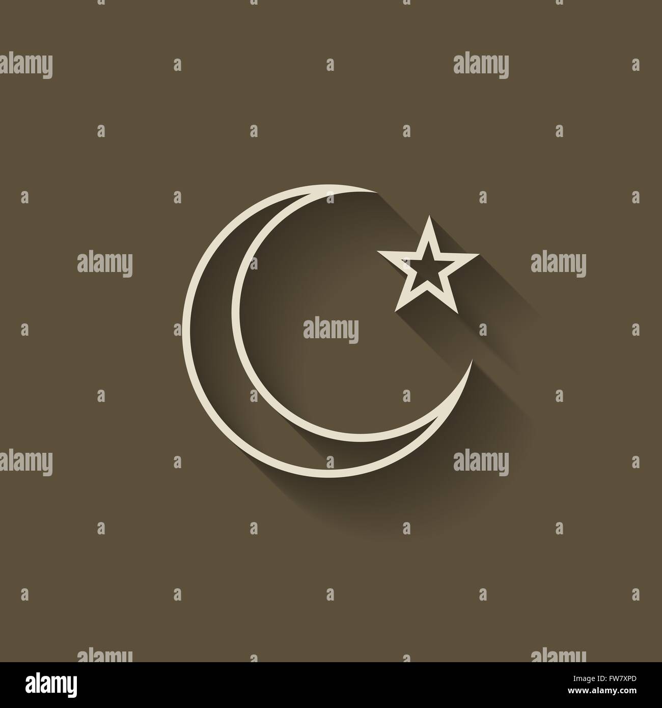 Luna crescente e la stella - illustrazione vettoriale EPS. 8 Illustrazione Vettoriale