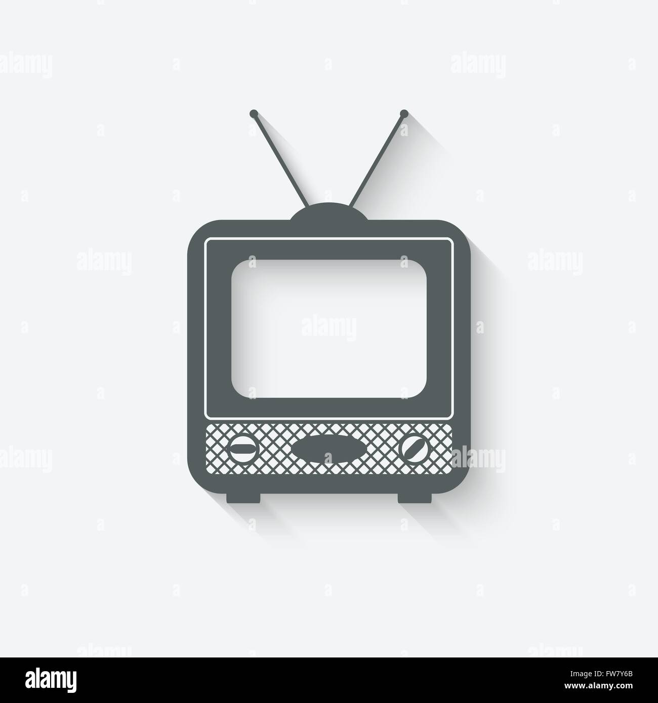 Vecchia televisione icona - illustrazione vettoriale EPS. 10 Illustrazione Vettoriale