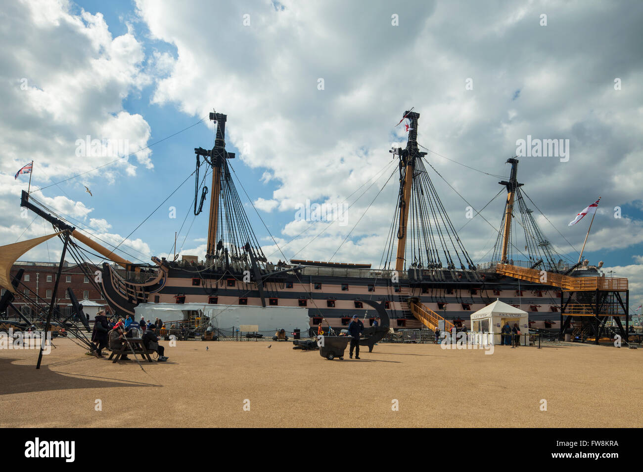 HMS Victory a Portsmouth Historic Dockyard, UK. Foto Stock