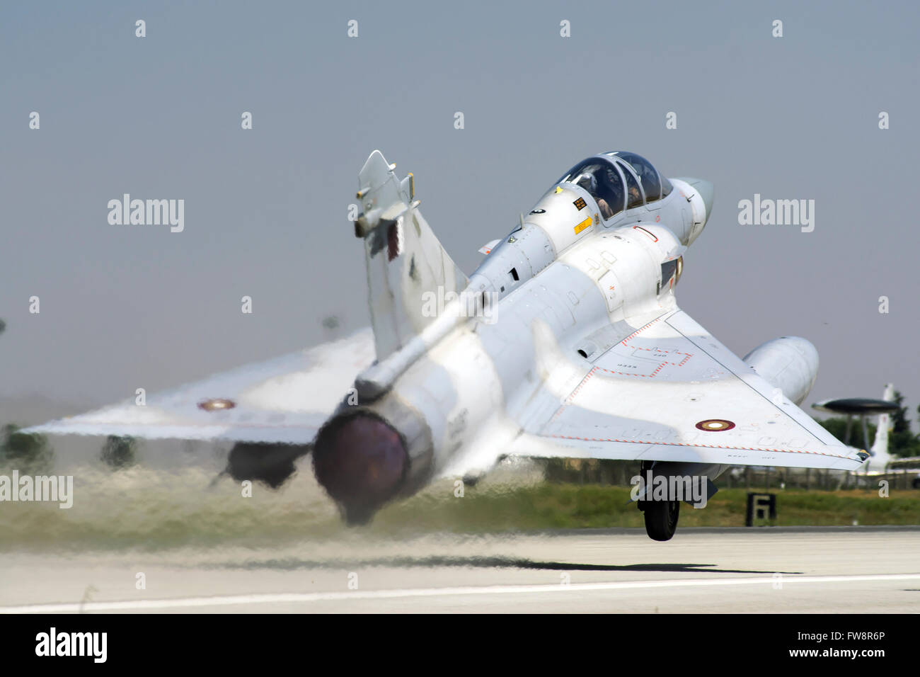 La Qatar Emiri Air Force Mirage 2000-5EDA/5DDA frequentando l'esercizio internazionale anatolica Eagle 2014-2 a Konya, Turchia. Foto Stock
