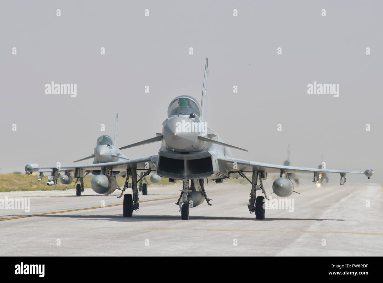 Royal Air Force EF-2000 Typhoon durante l'esercizio anatolica Eagle a Konya Air Base, Turchia. Foto Stock