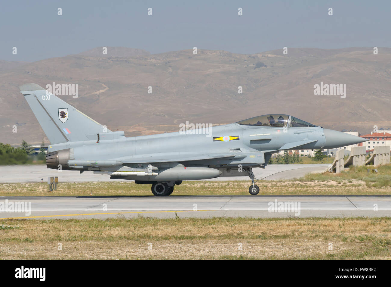 Royal Air Force eF-2000 Typhoon durante l'esercizio anatolica Eagle a Konya Air Base, Turchia. Foto Stock