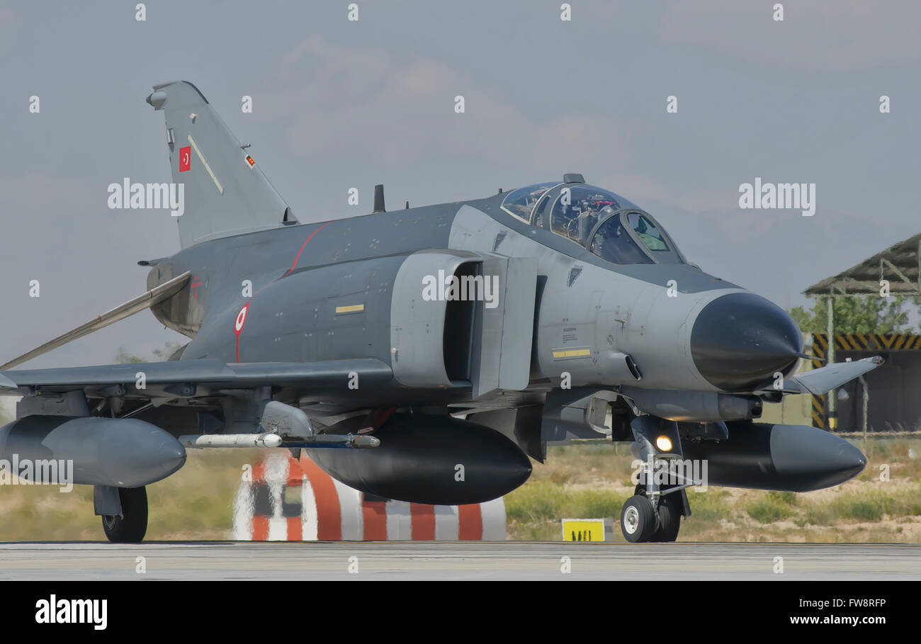 Aviazione turca F-4 Phantom durante l'esercizio anatolica Eagle a Albacete Air Base, Spagna. Foto Stock