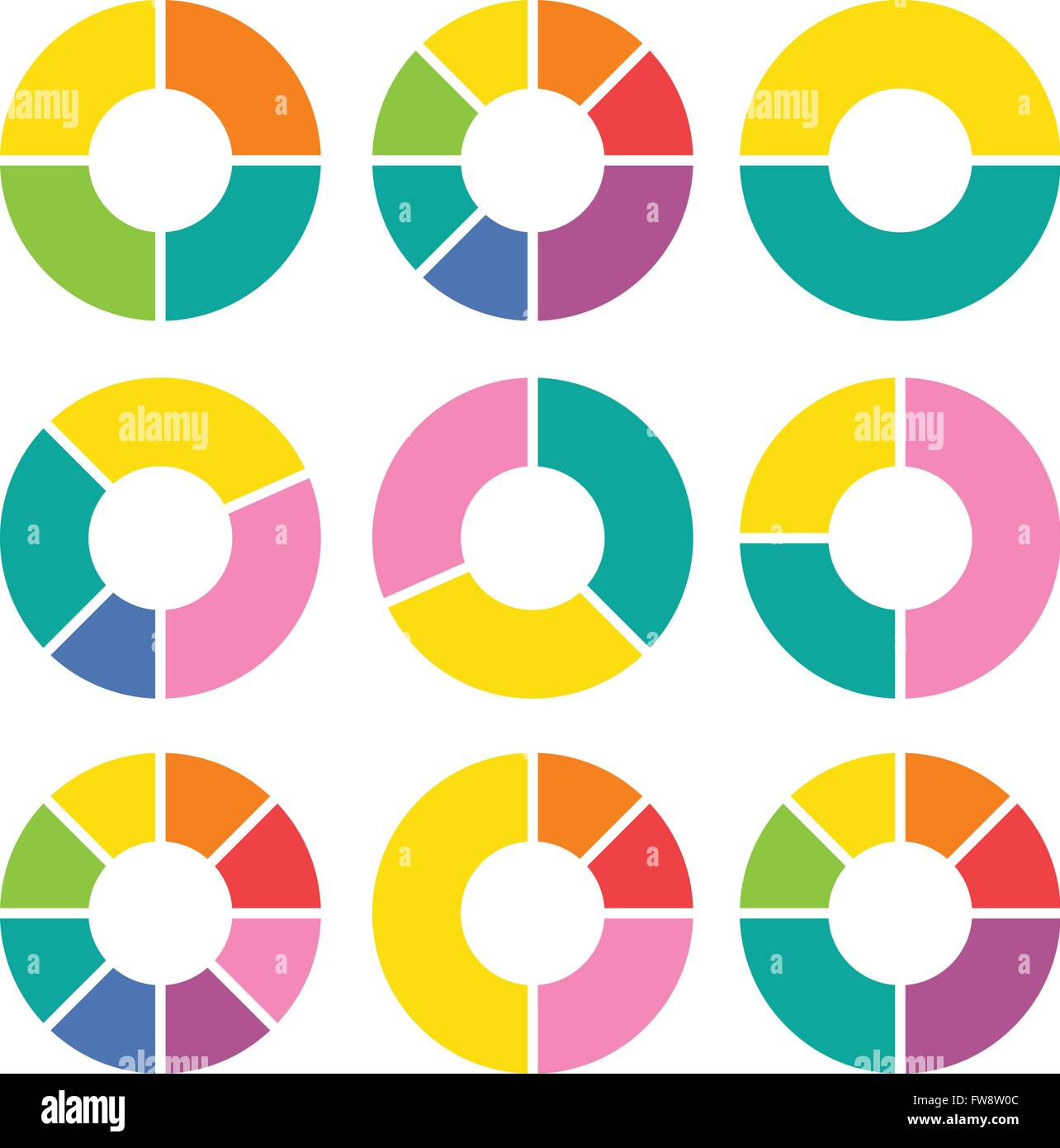 Cerchio di vettore delle frecce per una infografica. Modello per diagramma grafico, presentazione e grafico. Il concetto di Business con tre, quattro fi Illustrazione Vettoriale