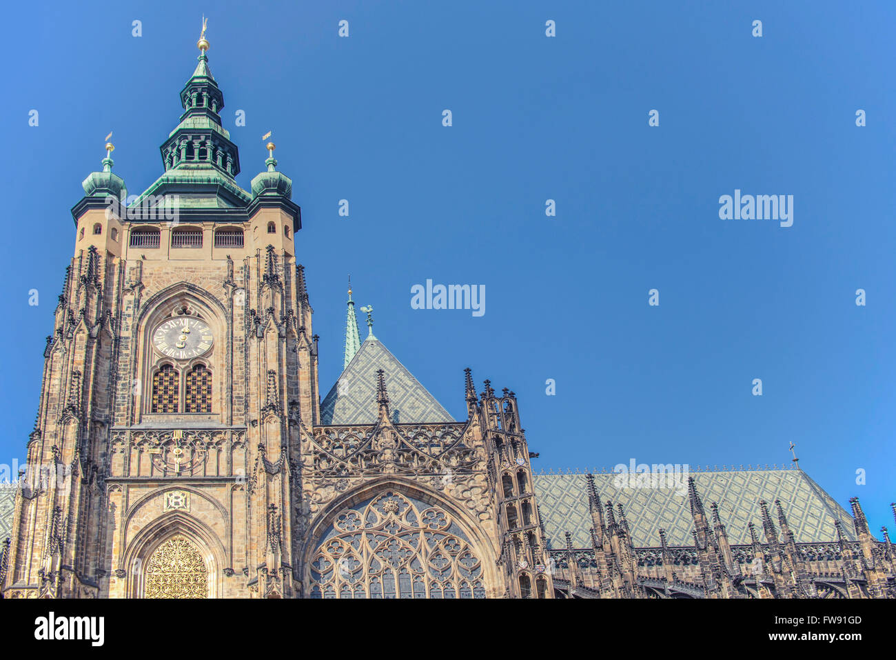 Vista dalla Cattedrale di San Vito a Praga, Repubblica Ceca Foto Stock
