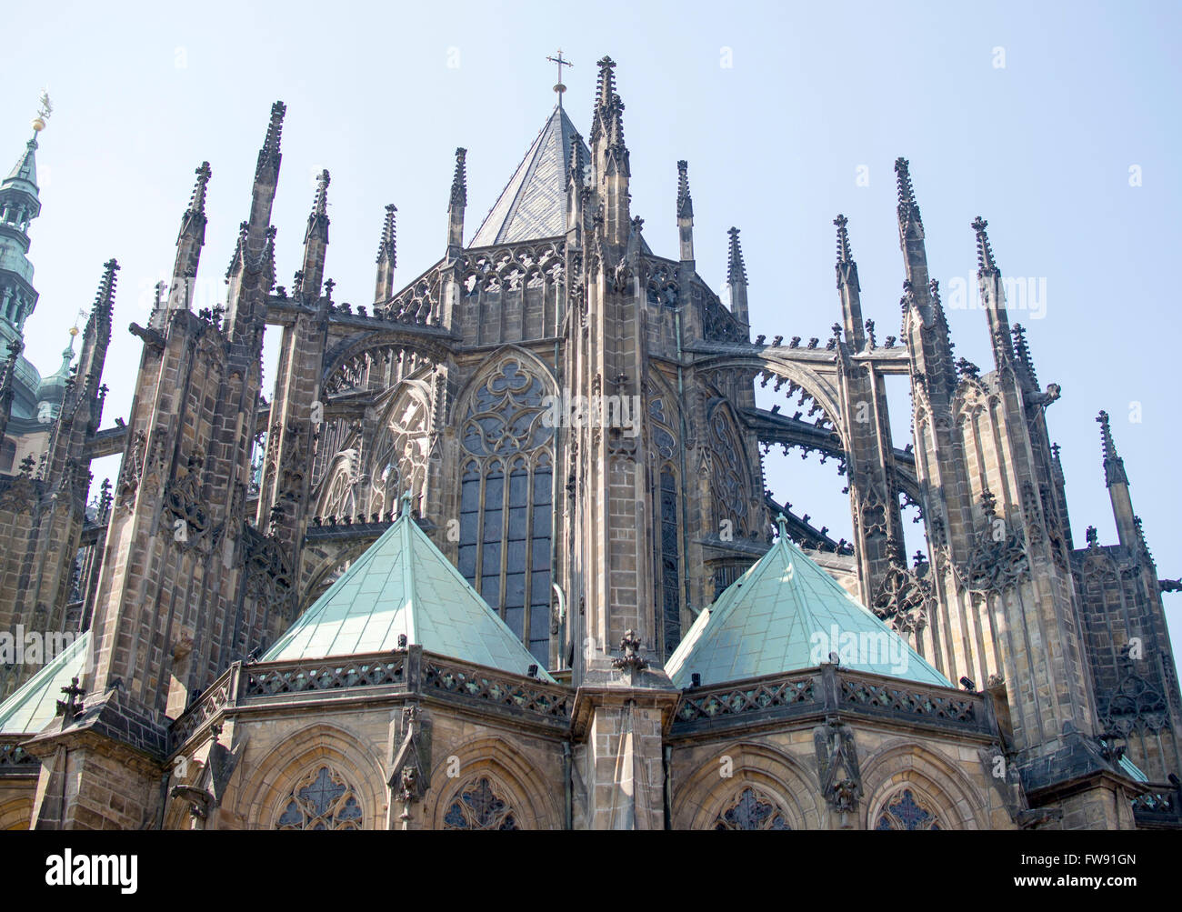 Vista dalla Cattedrale di San Vito a Praga, Repubblica Ceca Foto Stock