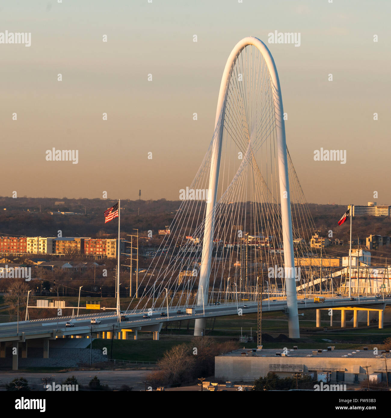 Margaret Hunt Hill Bridge, Dallas, Texas, Stati Uniti d'America Foto Stock