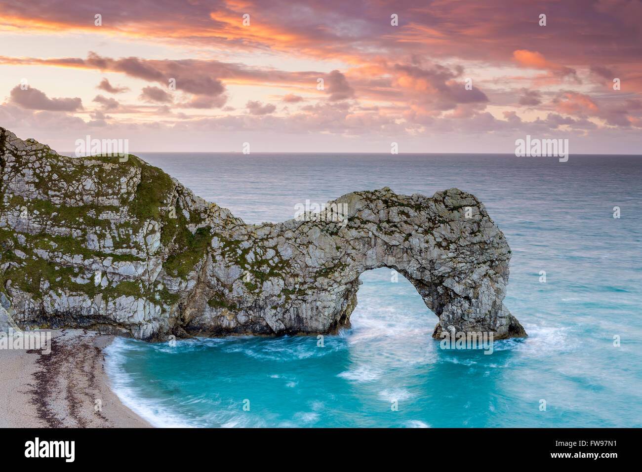 Porta di Durdle, Jurrasic Costa, Dorset, England, Regno Unito, Europa. Foto Stock