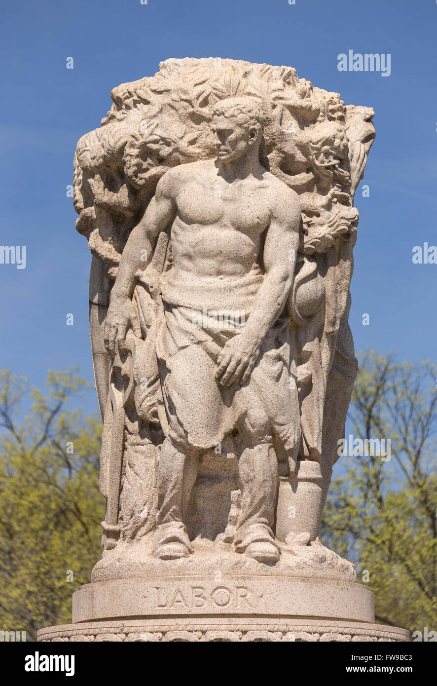 WASHINGTON, DC, Stati Uniti d'America - sezione del lavoro di John Ericsson National Memorial. Foto Stock