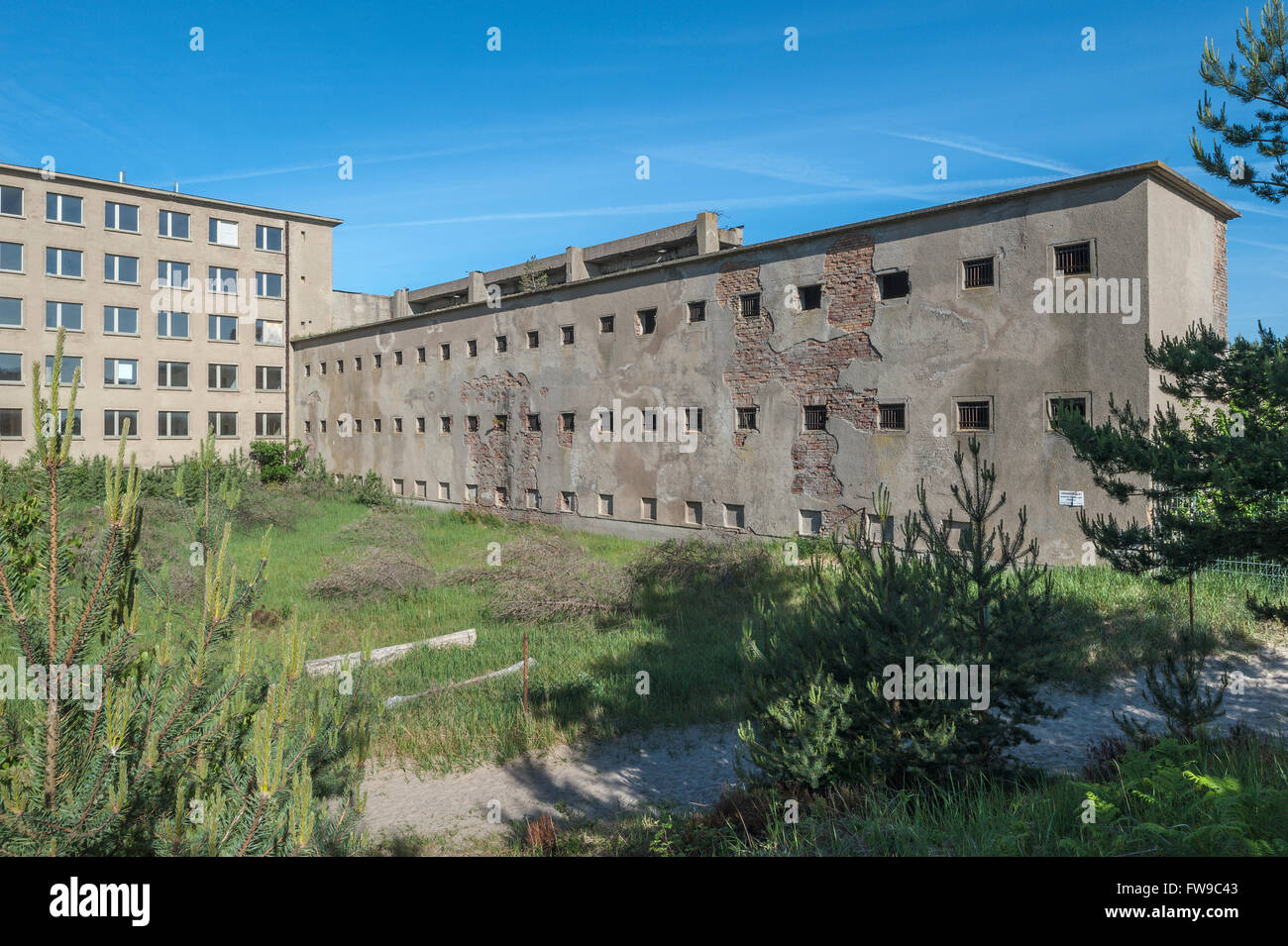 Il carcere, ex stazione balneare Rügen del Kraft Durch Freude o KdF organizzazione, incompiuto grande progetto nazionale Foto Stock